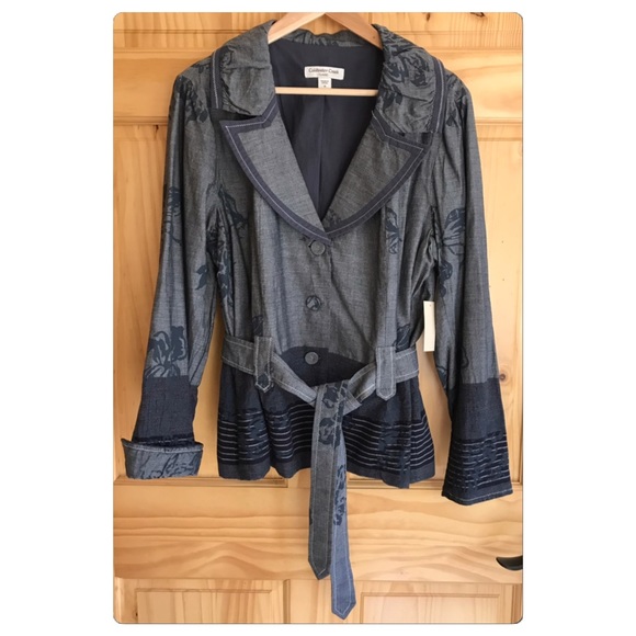 Coldwater Creek Jackets & Blazers - Coldwater Creek Floral belted Jacket, Plus Sz 16